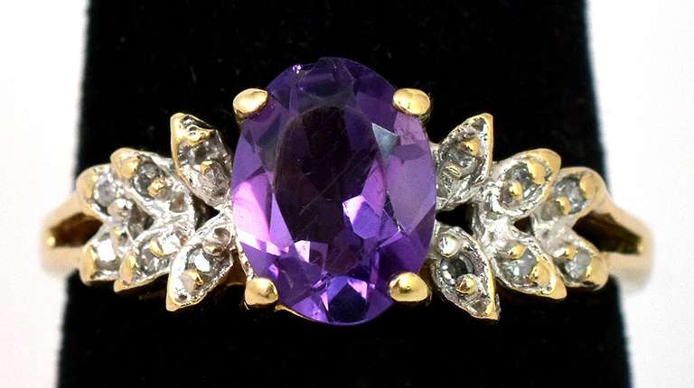 Ethereal Amethyst & Diamond Ring in 14KT Yellow Gold
