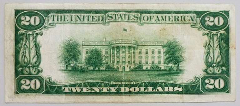 High Grade 1928 $20 FRB Of Chicago Numerical Note!