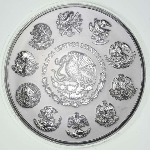 2009 $100 Mexico 1 Kg .999 Fine Silver - Aztec Calendar