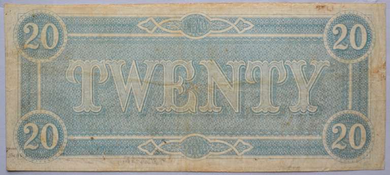 $ 20 Feb 17 1864 Series Confederate States Note