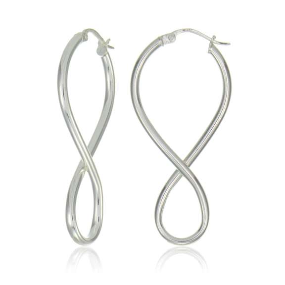 Sterling Silver Infinity Polished Drop Earrings