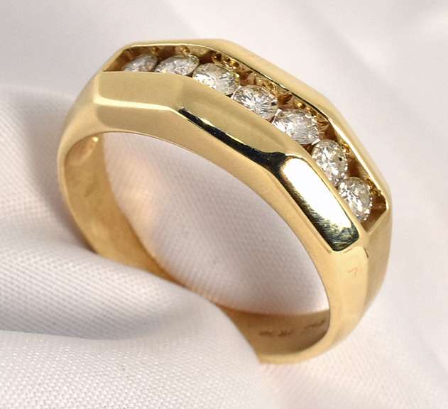 Fashionable Man's Channel Set Diamond Ring