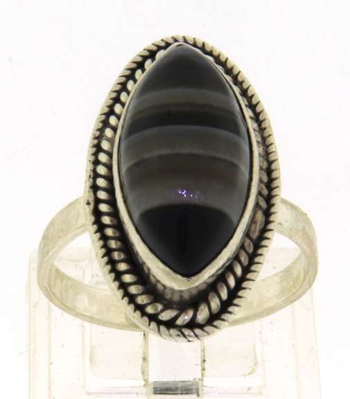 Sterling Silver Oval Black Onyx ring