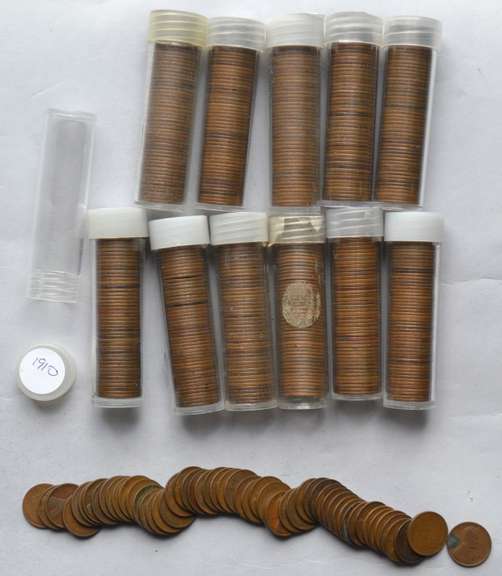 12 Circulated Lincoln Cent Rolls