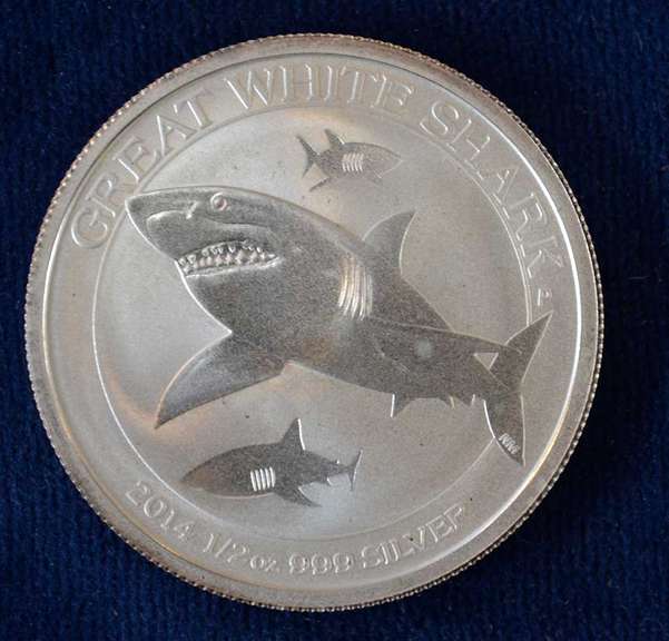 2014 Australia Great White Shark 1/2 OZ Silver Coin