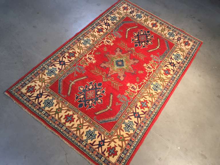 EXQUISITE FINE KAZAK  RUG 4x6.2