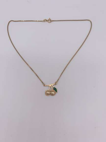 14kt Yellow Gold Cherry Pendant Necklace