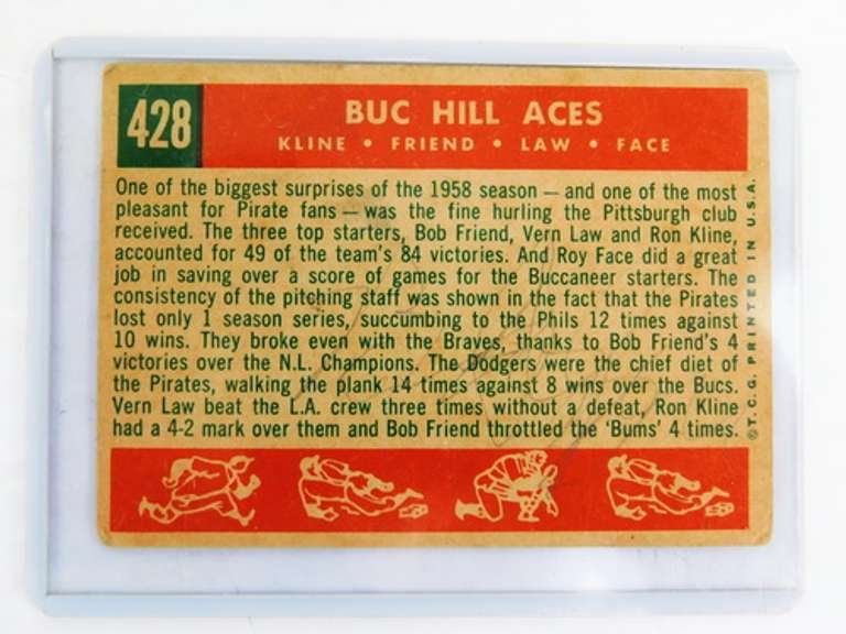 Buc Hill Aces 1959 Baseball Card