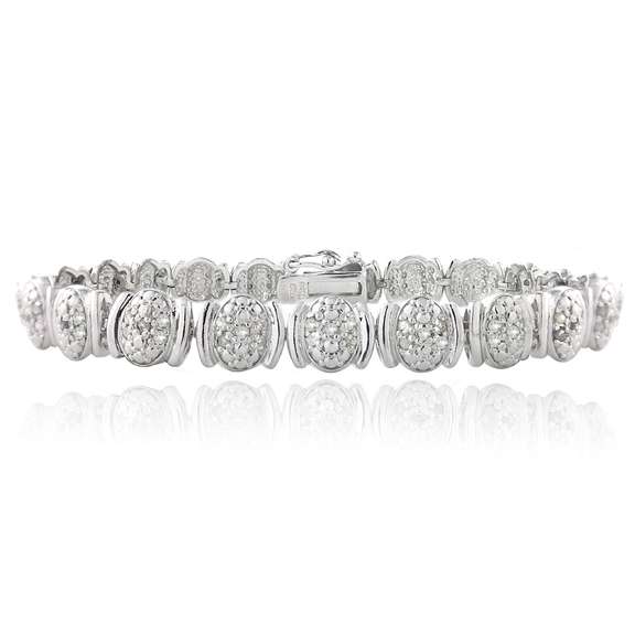 1ct Diamond Oval Link Bracelet