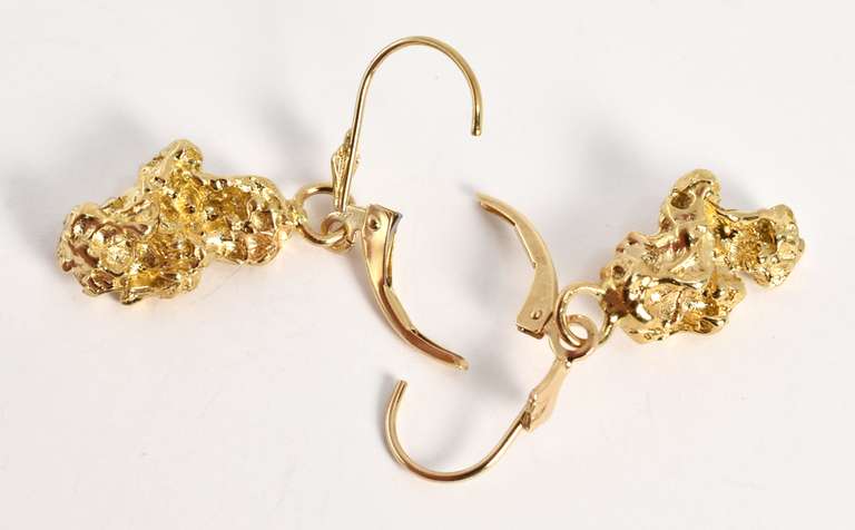 Unique 14k Nugget Dangle Earrings