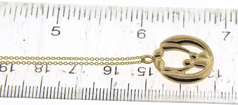 Fancy Yellow Gold Parents and Children Pendant on Chain