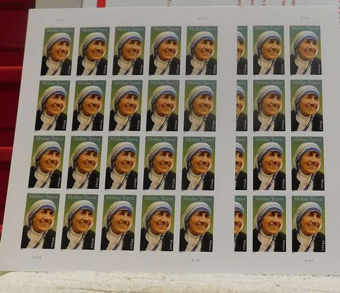 Stamp Sheets:  Mother Teresa  $17.60