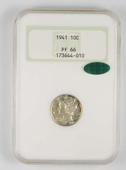 PF66 1941 Mercury Dime - CAC - Graded NGC