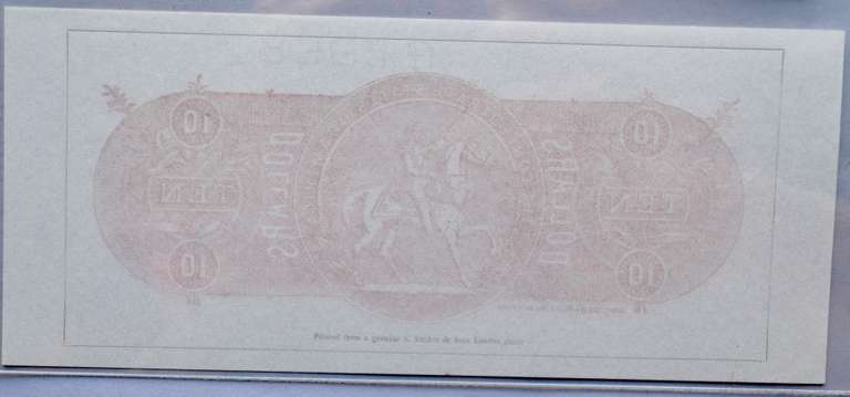 $10  Confederate Proposed Proof Note PCGS Superb Gem New 67 PPQ.