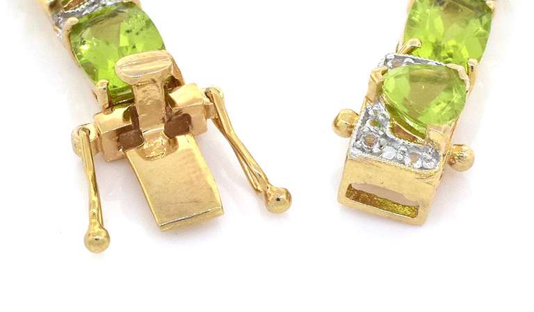 Charming 15.53CTW Peridot & Topaz Bracelet in Vermeil