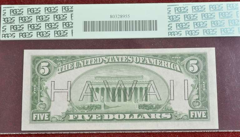 1934A Hawaii Emergency $5 Silver Cert, 64PPQ Certified