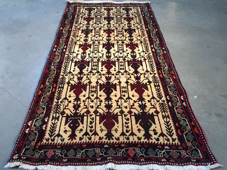 MAGNIFICENT PERSIAN RUG 3'.7"X 7'.4"