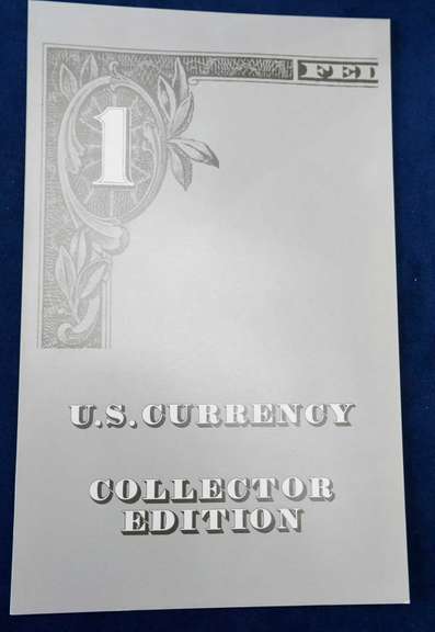 Uncut Sheet of 4 1985 D One Dollar Bill with Special holder