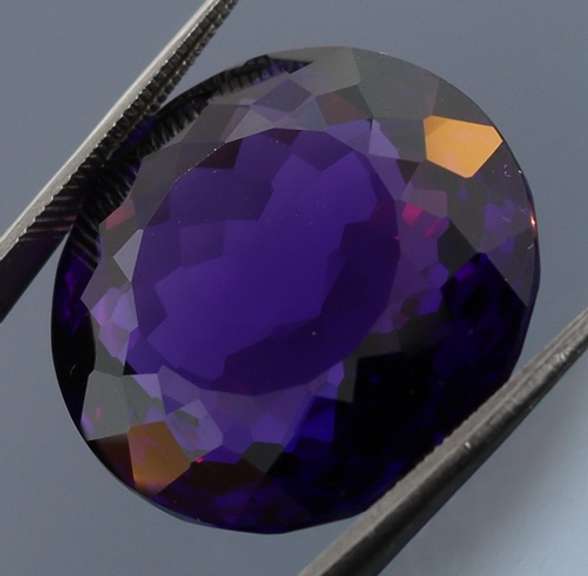 Huge round cut 31.72ct royal purple created Amethyst