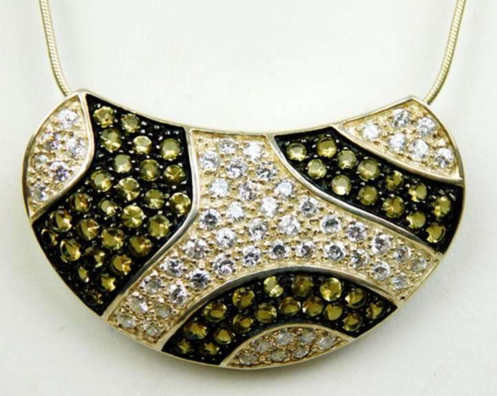 Glistening Sterling Crystal Slide Pendant & Chain