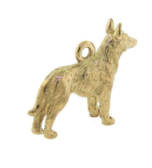 Nice Yellow Gold Dog Charm