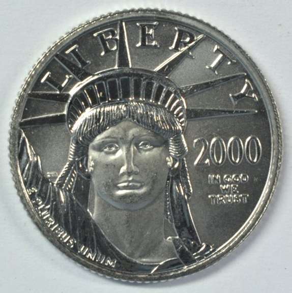 Superb Gem BU Year 2000 Platinum $25 Eagle coin
