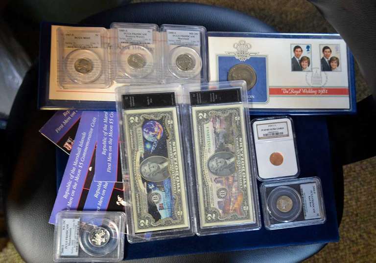 Estate Lot Of Coins In Holder