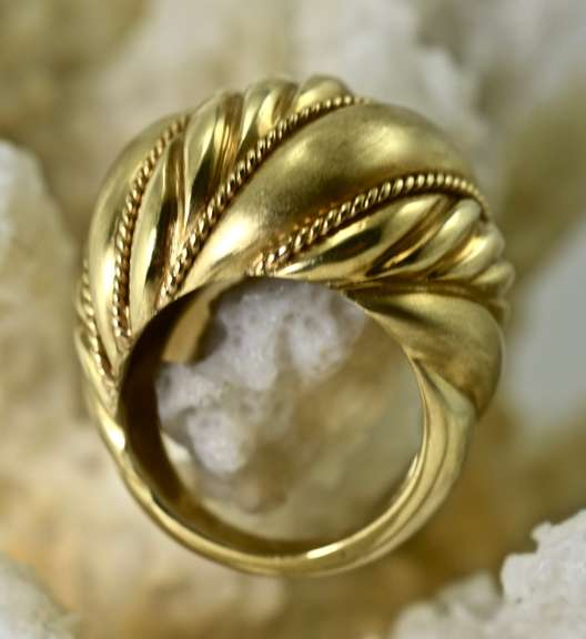 Dramatic Textured 18K Dome Ring