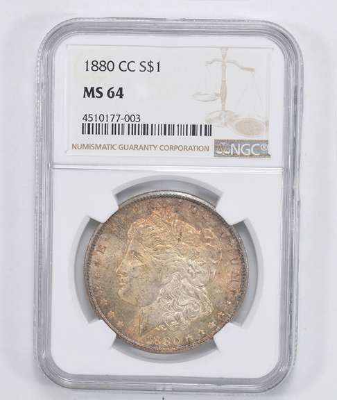 MS64 1880-CC Morgan Silver Dollar - NGC Graded
