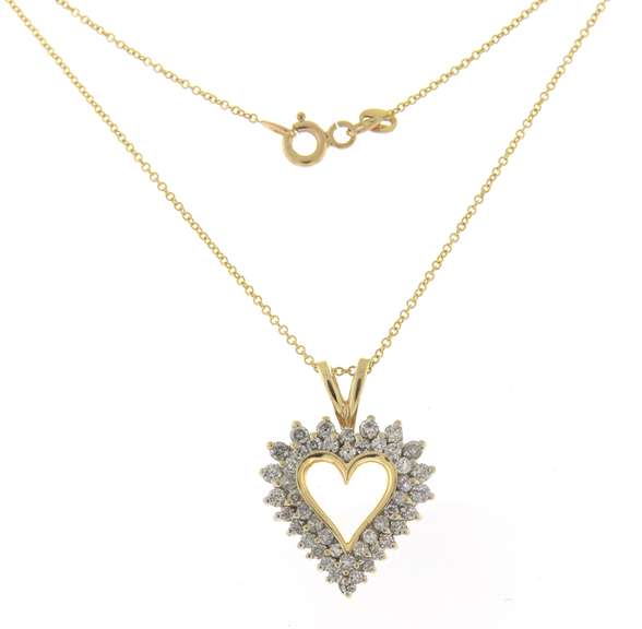 Favorite Yellow Gold Diamond Heart Pendant on Chain