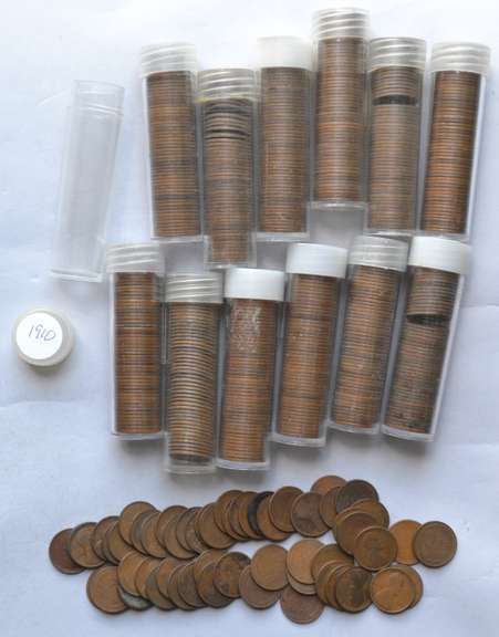 13 Circulated Lincoln Cent Rolls 1910 P-1911 P 1913 P 1916 P -1927 P.