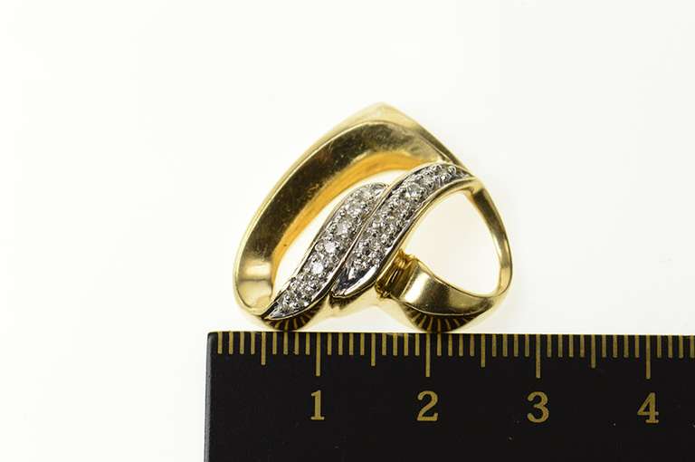 14K Yellow Gold Diamond Inset Curvy Heart Love Symbol Slide Pendant