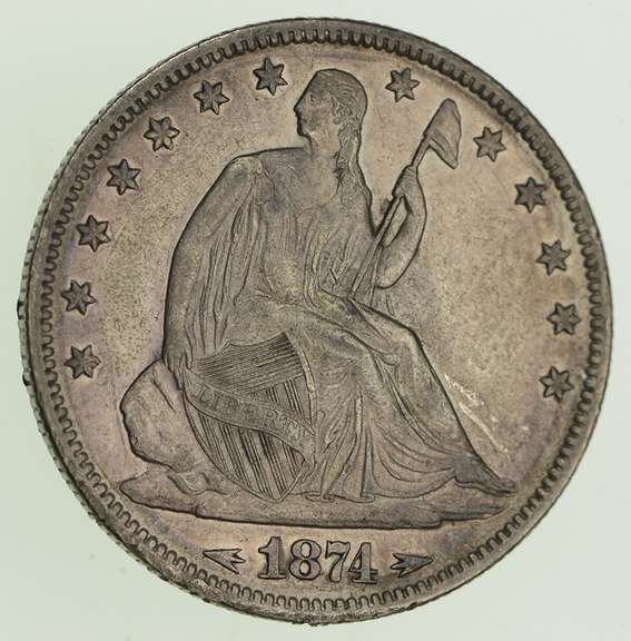 1874 Seated Liberty Silver Half Dollar - Near Uncirculated