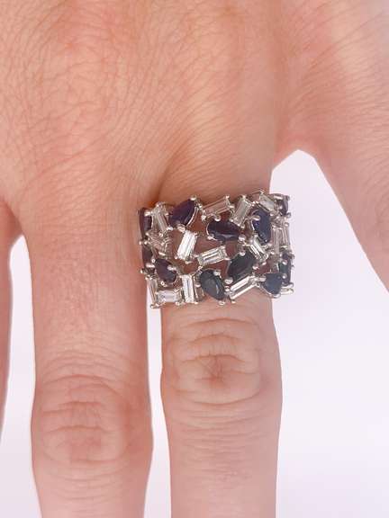 14kt Gold, Blue Sapphire & Diamond Ring