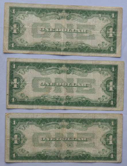 2 1928 B $ 1 Funnyback US Silver Certificates