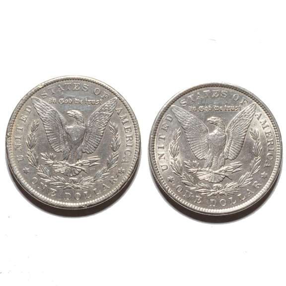 2 1889 Slider Morgan Dollars