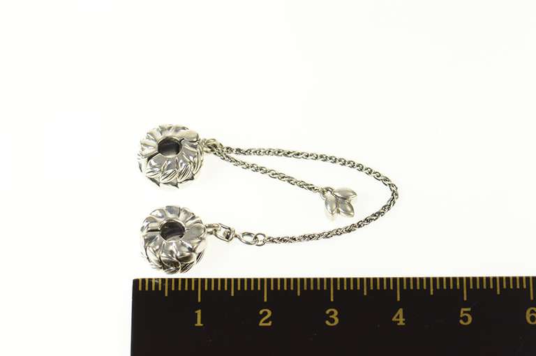 Sterling Silver Pandora Grains Energy Safety Chain Clip Charm/Pendant