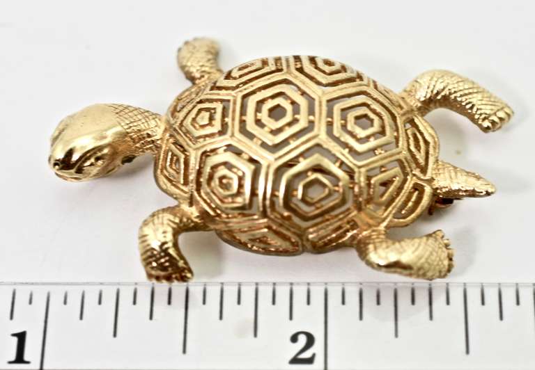 Delightful 14K Turtle Pendant/Brooch