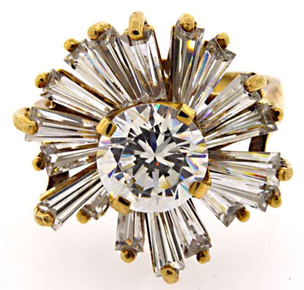 Exquisite 14kt Cubic Zirconia Statement Ring