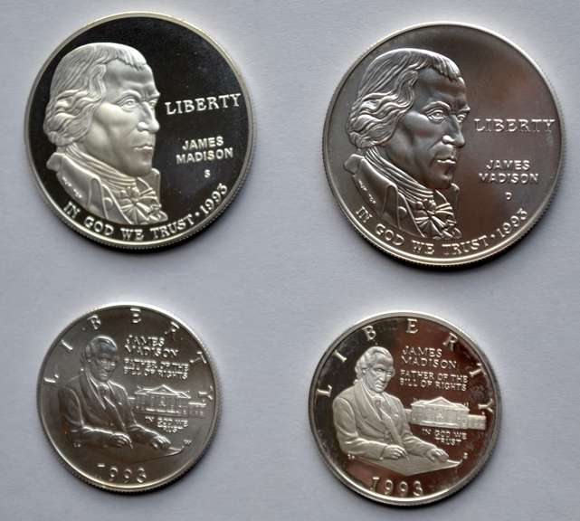1993 Bill Of Rights Silver Halves &Dollars Unc and Proofs.