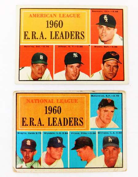 2 1961 Topps Leader Baseball Cards