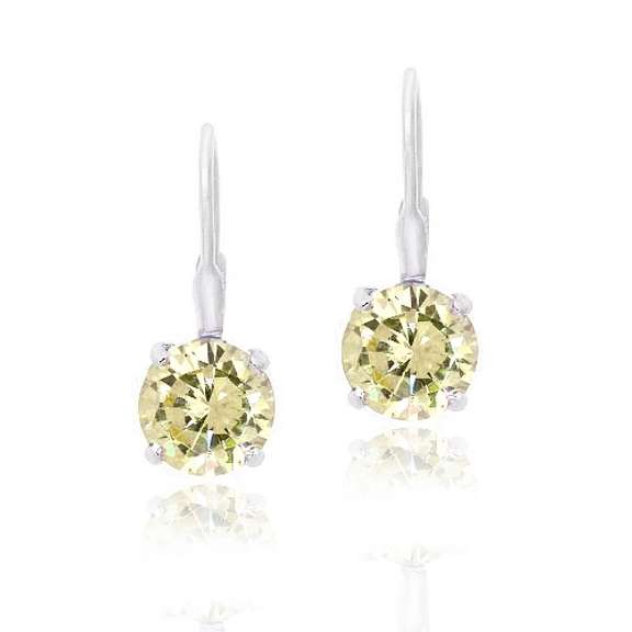 Sterling Silver 1.5ct Citrine Leverback Earrings