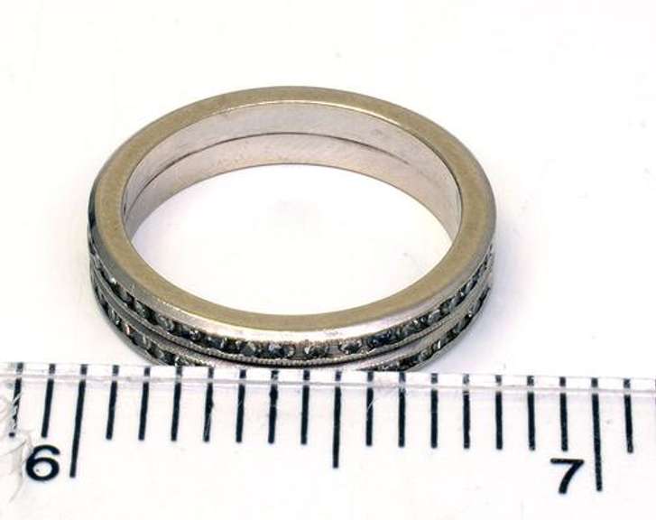 Diamond Double Half-Band Ring in Platinum