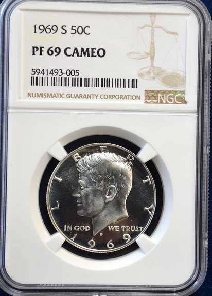 1969 S 50 C NGC PROOF 69 CAMEO
