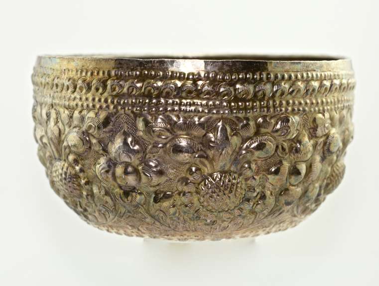 Beautifully Hand Chased Burmese Silver Bowl
