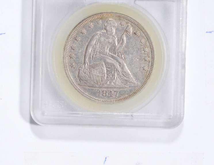 1847 Seated Liberty Dollar - Slabbed