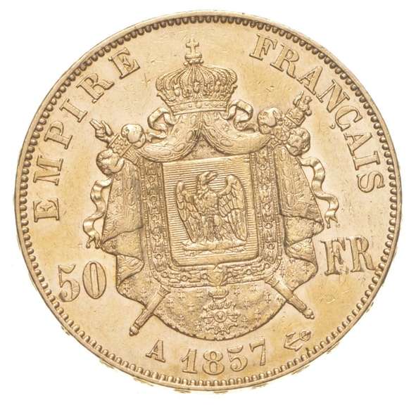 1857 France Gold 50 Francs - World Gold Coin
