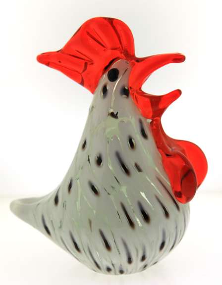 Art Glass Hand Blown Rooster Figurrine