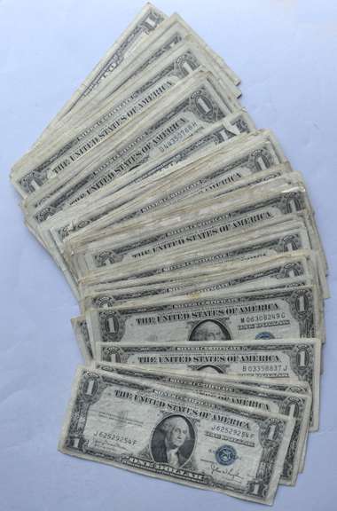 90 Assorted $1 Silver Certificates