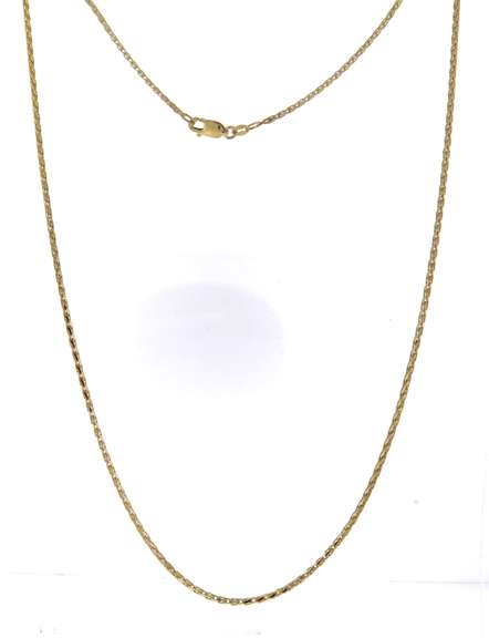 Fancy Yellow Gold Wheat Link Chain Necklace